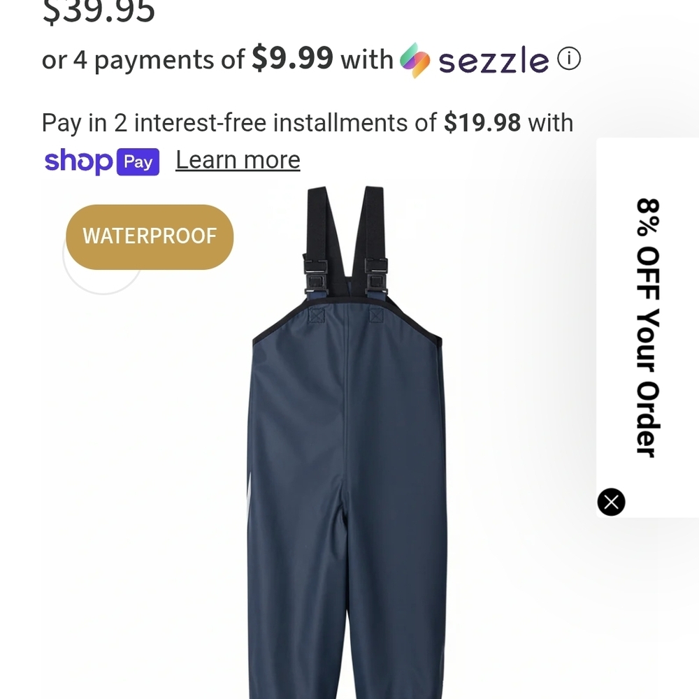 Polarn O. Pyret Navy Waterproof Overalls with Black Straps